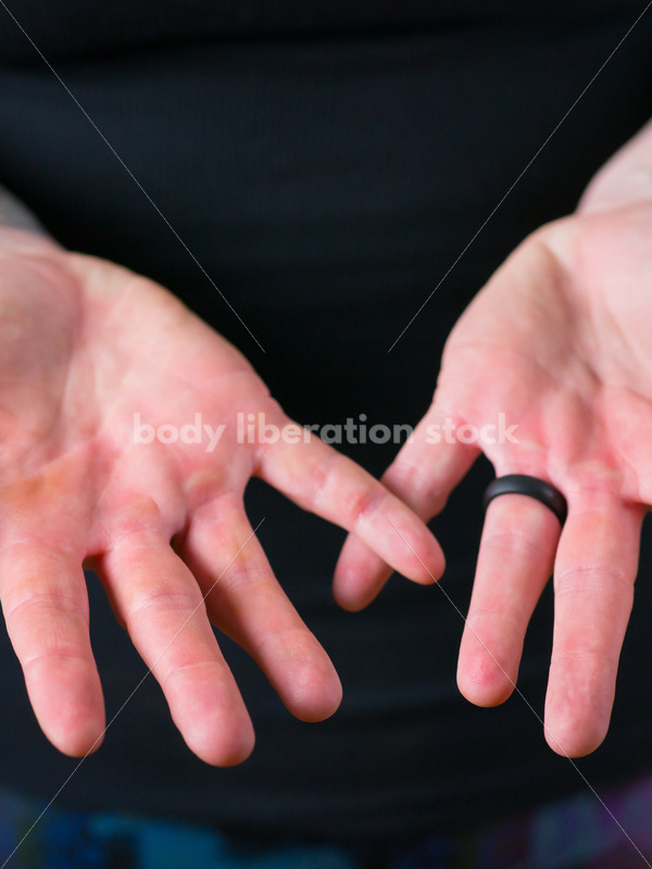 Body Positive Stock Photo: Female Weightlifter’s Calloused Hands - Body Liberation Photos