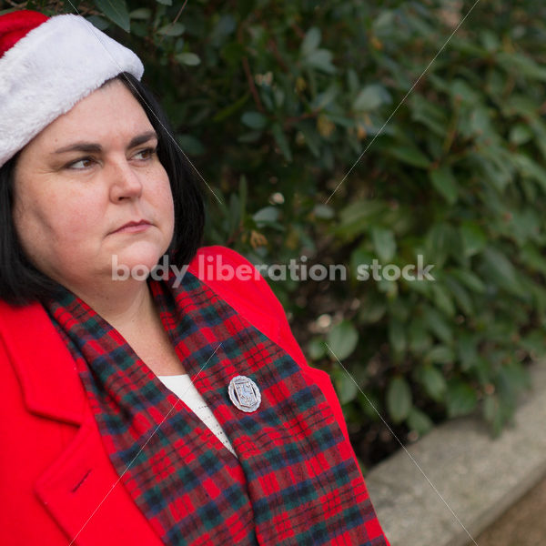 Christmas Stock Photo: Plus Size Teacher in Santa Hat - Body Liberation Photos