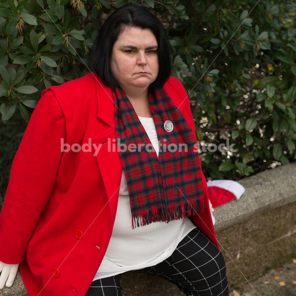 Christmas Stock Photo: Plus Size Teacher in Santa Hat - Body Liberation Photos