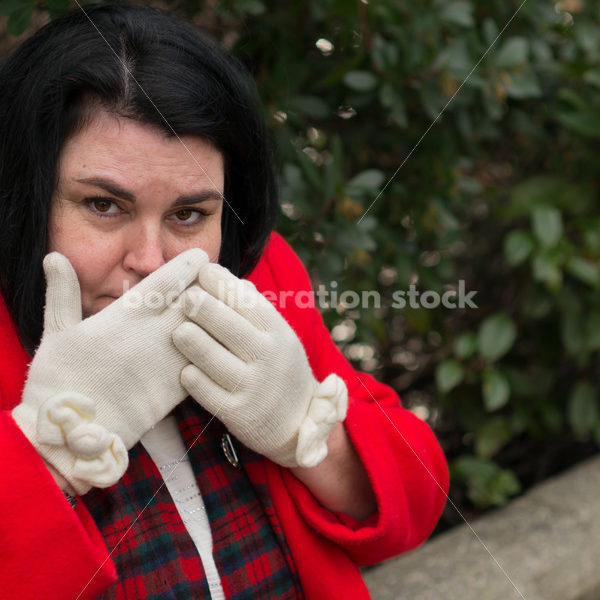 Christmas Stock Photo: Plus Size Teacher in Santa Hat - Body Liberation Photos