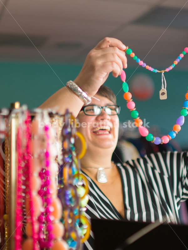 Clothing Retail Stock Photo: Plus Size Woman Shops for Accessories - Body Liberation Photos