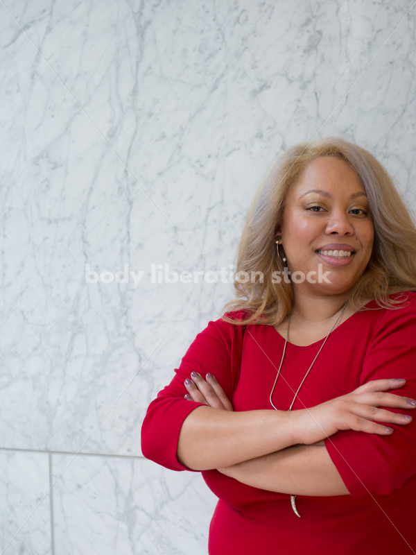 Diverse Workplace Stock Image: Plus Size Black Lesbian Businesswoman - Body Liberation Photos