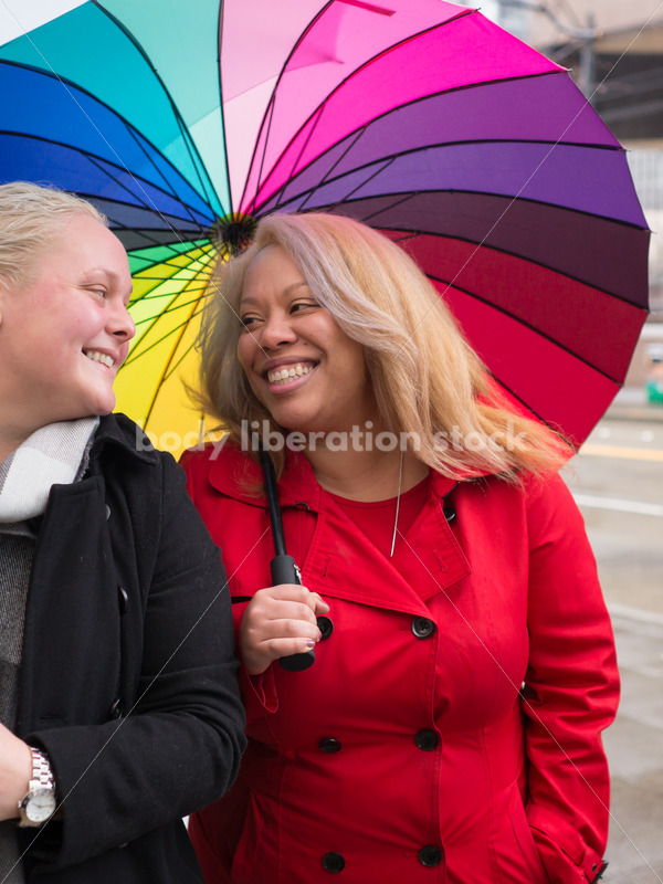 Human Rights & LGBT Stock Photo: Lesbian Couple on City Street - Body Liberation Photos