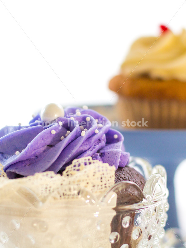 Intuitive Eating Stock Photo: Cupcakes on Special Occasion Serving Dishes - Body Liberation Photos