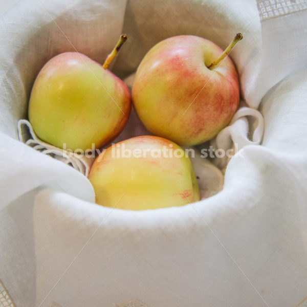 Intuitive Eating Stock Photo: Fresh-Picked Apples in Vintage Dish - Body Liberation Photos