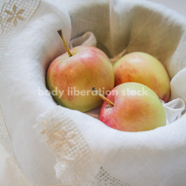 Intuitive Eating Stock Photo: Fresh-Picked Apples in Vintage Dish - Body Liberation Photos