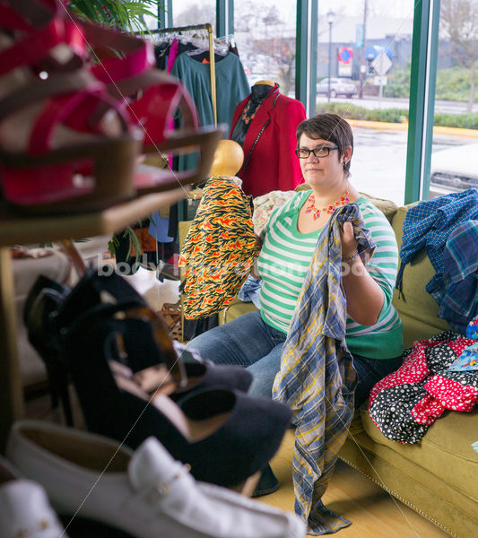 Retail Stock Photo: Plus Size Woman Shops for Clothing - Body Liberation Photos