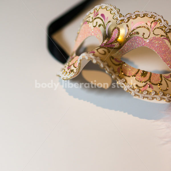 Romance Stock Image: Pink and Gold Venetian Mask - Body Liberation Photos