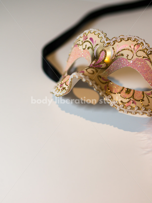 Romance Stock Image: Pink and Gold Venetian Mask - Body Liberation Photos
