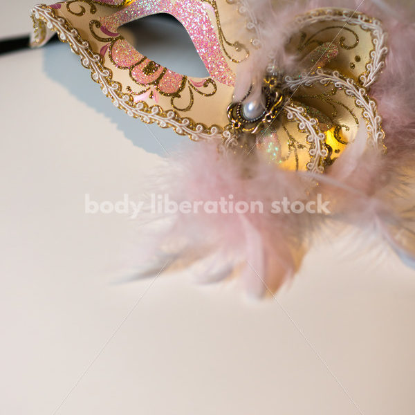 Romance Stock Image: Pink and Gold Venetian Mask - Body Liberation Photos