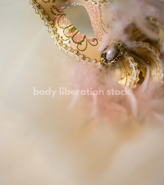 Romance Stock Image: Pink and Gold Venetian Mask - Body Liberation Photos