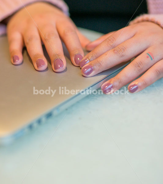 Royalty-Free Business Image: Black LGBT Woman Using Laptop Computer - Body Liberation Photos