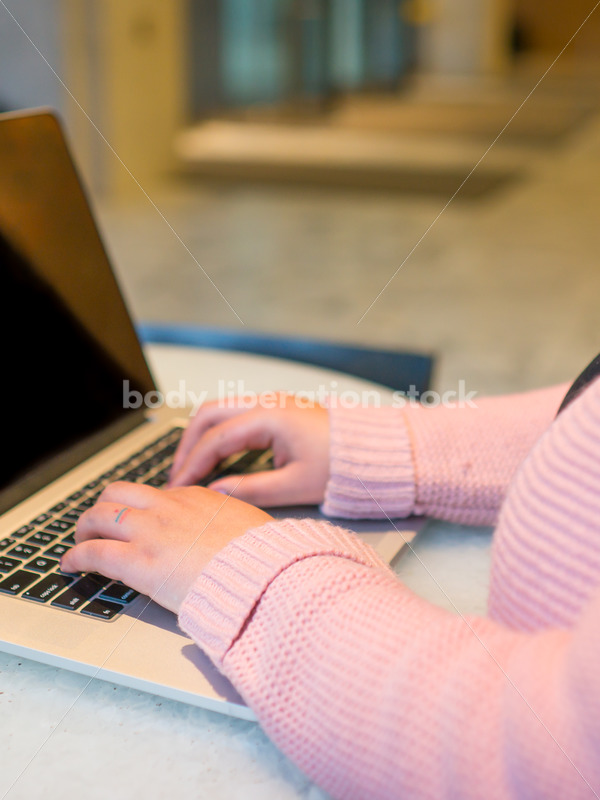 Royalty-Free Business Image: Black LGBT Woman Using Laptop Computer - Body Liberation Photos