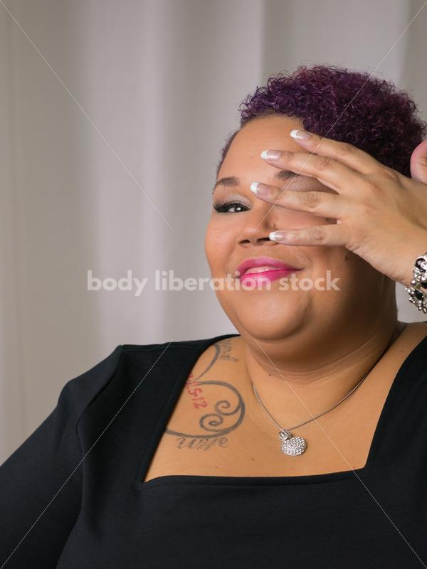 Royalty Free Stock Photo: Confident, Body Positive Black Woman Laughing - Body Liberation Photos