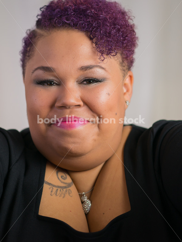 Royalty Free Stock Photo: Confident, Body Positive Black Woman Offering Hug - Body Liberation Photos