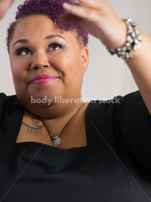 Royalty Free Stock Photo: Confident, Body Positive Black Woman Taking Selfie - Body Liberation Photos