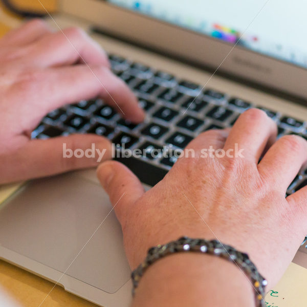 Royalty Free Stock Photo: Plus Size Elementary School Teacher Using Computer - Body Liberation Photos