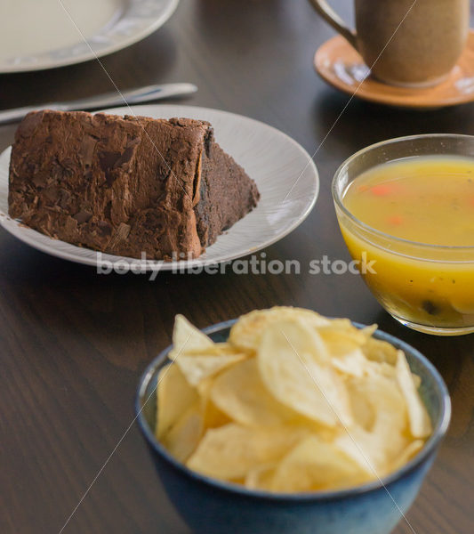 Royalty Free Stock Photo for Intuitive Eating: Variety of Foods on Dining Table - Body Liberation Photos