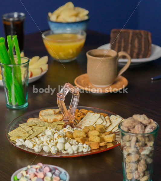 Royalty Free Stock Photo for Intuitive Eating: Variety of Foods on Dining Table - Body Liberation Photos