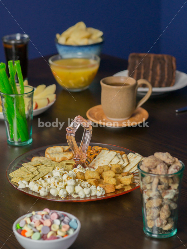 Royalty Free Stock Photo for Intuitive Eating: Variety of Foods on Dining Table - Body Liberation Photos