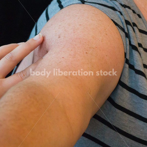 Stock Photo: Acupuncture Student Palpates to Locate Large Intestine Acupuncture Points - Body Liberation Photos