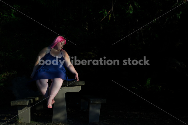 Stock Photo: Plus Size Woman on Picnic Table - Body Liberation Photos