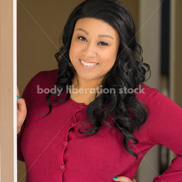 Stock Photo: Young African American Woman in Doorway - Body Liberation Photos