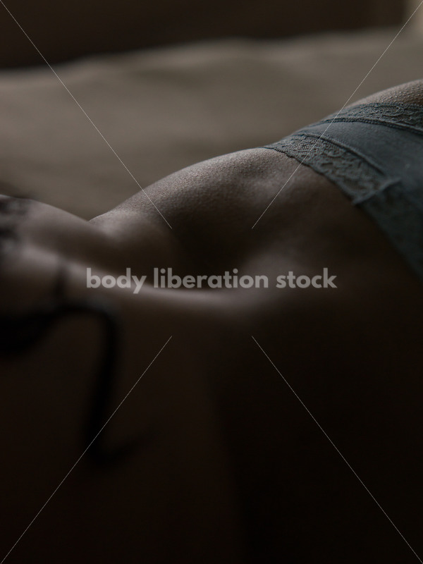 Stock Photo: Young Plus Size African American Woman Body Close-Up - Body Liberation Photos