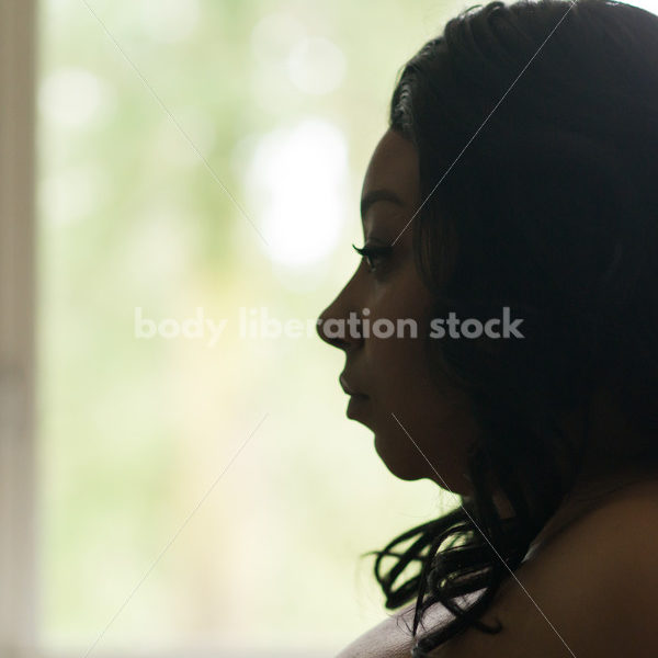 Stock Photo: Young Plus Size African American Woman Close-Up - Body Liberation Photos