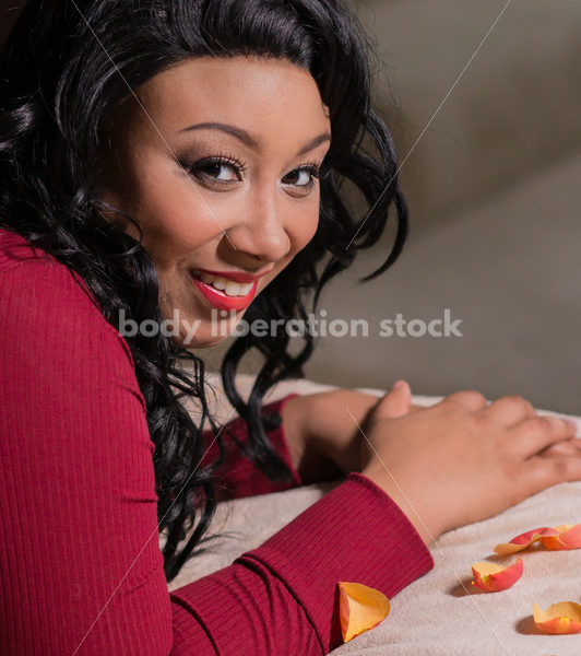 Stock Photo: Young Plus Size Woman Valentine’s Day Romantic Holiday - Body Liberation Photos