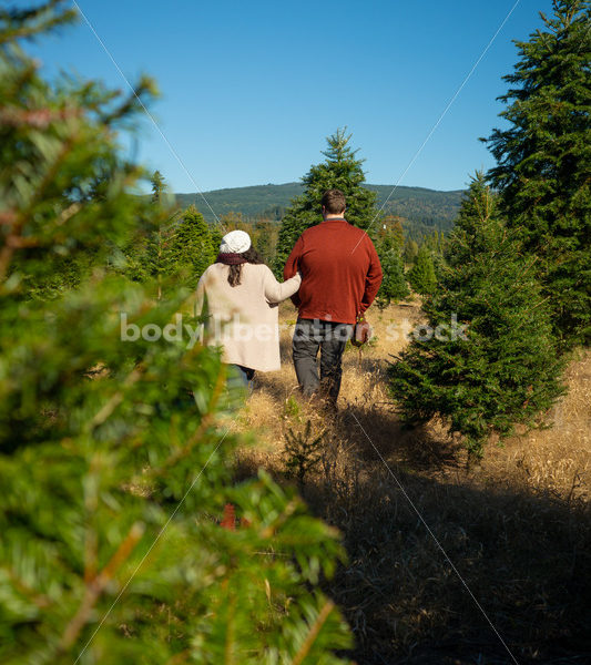 Autumn Stock Photo: Couple Strolling through Trees - Body Liberation Photos