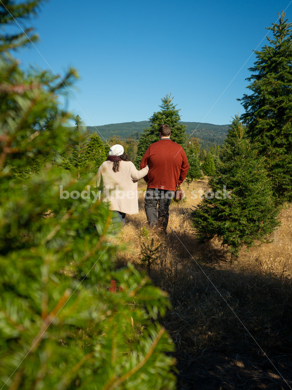 Autumn Stock Photo: Couple Strolling through Trees - Body Liberation Photos