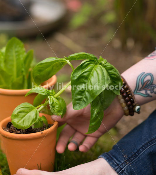 Diverse Gardening Stock Photo: Agender Person Meditates in Garden - Body Liberation Photos