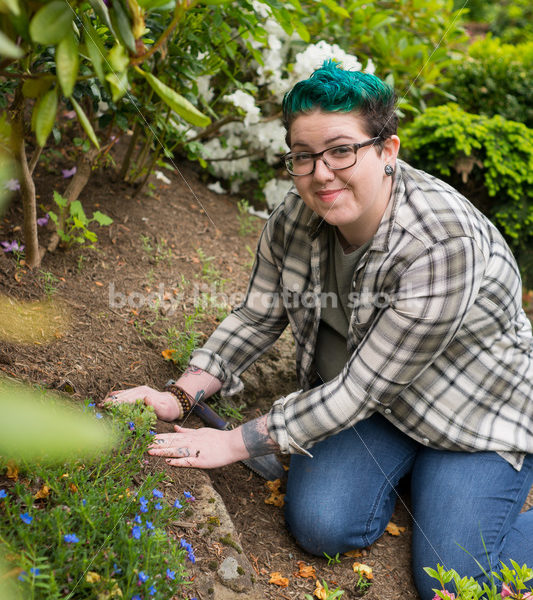 Diverse Gardening Stock Photo: Agender Person Plants Succulent - Body Liberation Photos