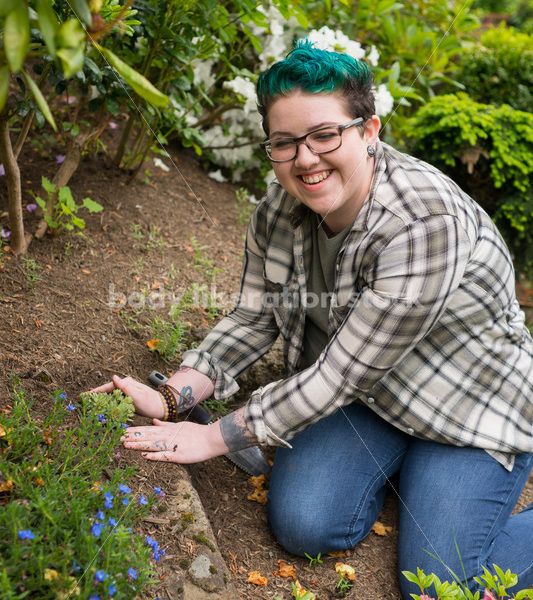 Diverse Gardening Stock Photo: Agender Person Plants Succulent - Body Liberation Photos