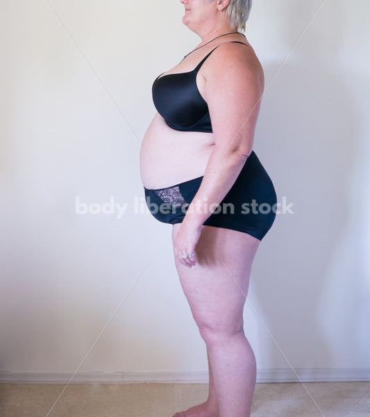 Eating Disorder Recovery Body Image Stock Photo: Side View of Recovering Woman - Body Liberation Photos