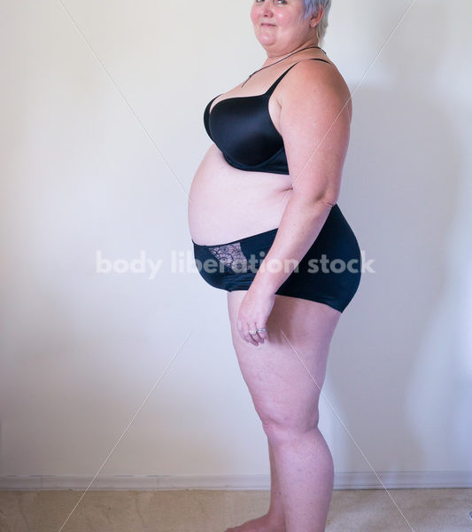 Eating Disorder Recovery Body Image Stock Photo: Side View of Recovering Woman - Body Liberation Photos