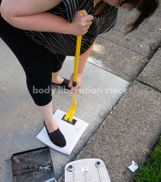 Eating Disorder Recovery Stock Photo: Scale Smashing - Body Liberation Photos