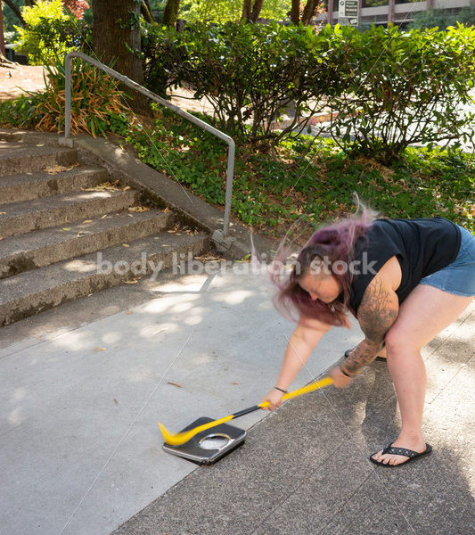 Eating Disorder Recovery Stock Photo: Scale Smashing - Body Liberation Photos