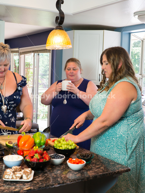 Eating Disorder Recovery Stock Photo: Women Preparing Food in Kitchen - Body Liberation Photos