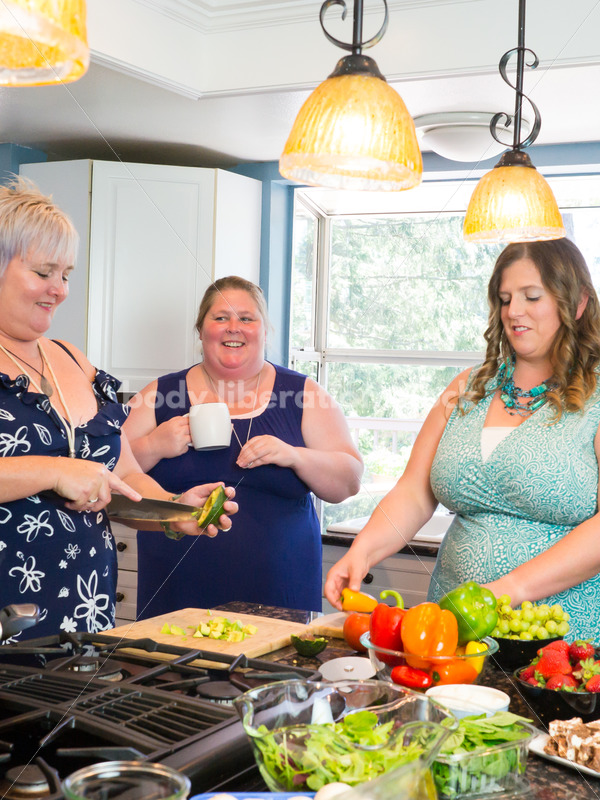 Eating Disorder Recovery Stock Photo: Women Preparing Food in Kitchen - Body Liberation Photos
