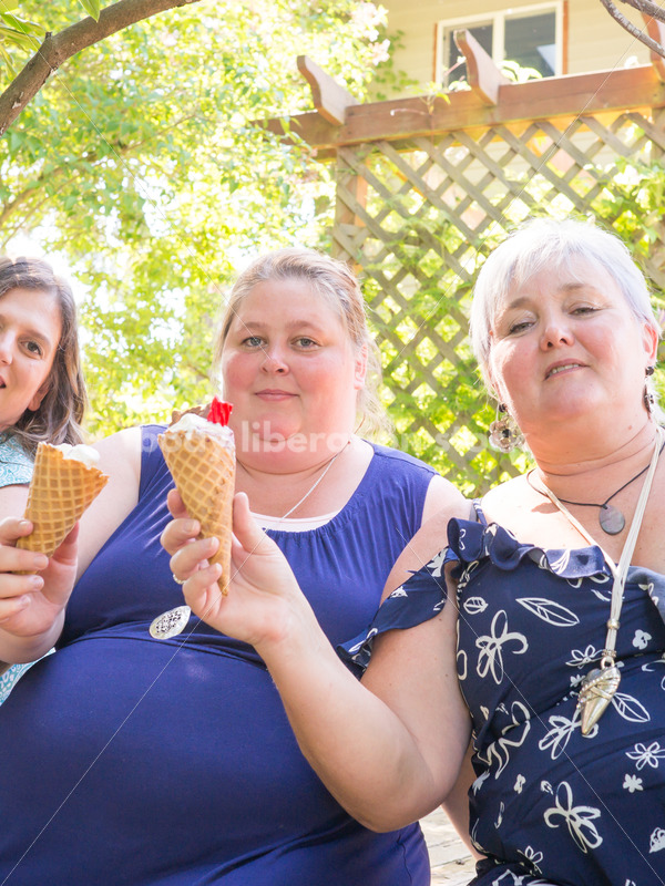 Eating Disorder Support Stock Image: Women Eating Ice Cream - Body Liberation Photos