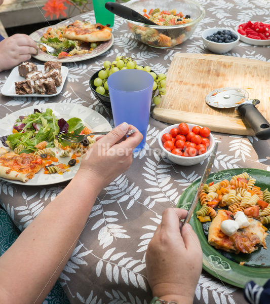 Eating Disorder Support Stock Image: Women Having Outdoor Meal - Body Liberation Photos