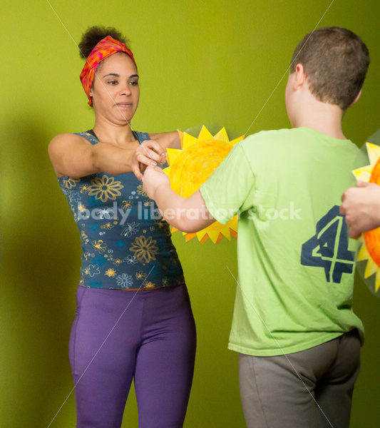 Health at Every Size Stock Photo: Family Yoga Class - Body Liberation Photos & Stock