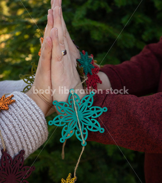 Holiday Stock Image: Plus-Size Couple at a Tree Farm - Body Liberation Photos