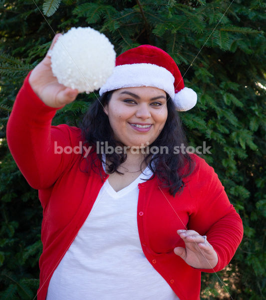 Holiday Stock Image: Plus-Size Couple at a Tree Farm - Body Liberation Photos