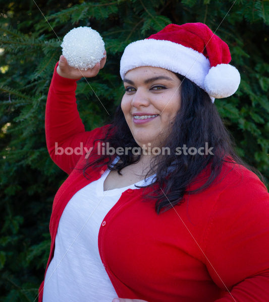 Holiday Stock Image: Plus-Size Couple at a Tree Farm - Body Liberation Photos