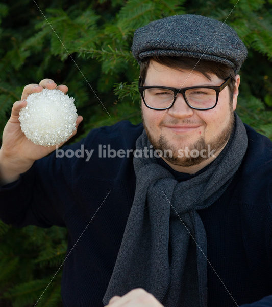 Holiday Stock Image: Plus-Size Couple at a Tree Farm - Body Liberation Photos