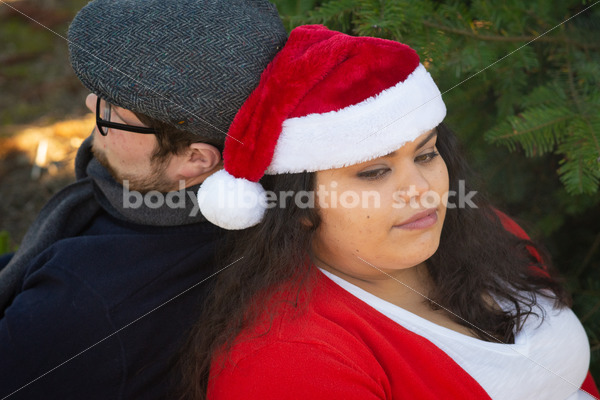 Holiday Stock Image: Plus-Size Couple at a Tree Farm - Body Liberation Photos