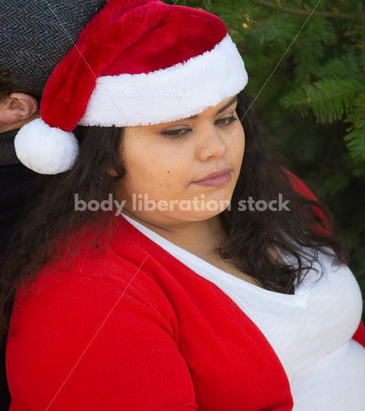 Holiday Stock Image: Plus-Size Couple at a Tree Farm - Body Liberation Photos